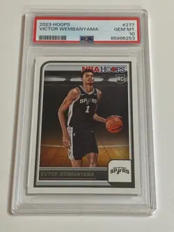 2023-24 Panini NBA Hoops #277 Victor Wembanyama Rookie RC PSA 10 Gem Mint - Image 1