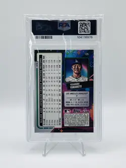 2024 Tops Chrome Cosmic Yoshinobu Yamamoto Green Space Dust Refractor /75 PSA 10 - Image 2