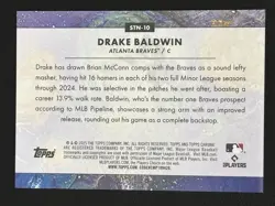 2025 Topps Chrome Update Stars in the Night STN-10 Drake Baldwin /50 Gold DA1 - Image 2