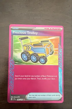 Precious Trolley 185/191 Sv08: Surging Sparks Holo Mint Pokemon Card - Image 1