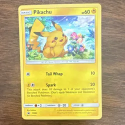 Pokemon Pikachu SM86 SM Promo Holo Basic 60 HP Tail Whap Spark Card - Image 1