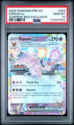 PSA 10 ESPEON 034/131 | Surprise Box Exclusive Graded Pokemon Card - Image 1