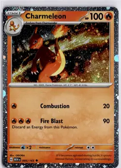 Pokemon Charmeleon 005/165 Scarlet & Violet 151 Cosmos Holo Trading Card TCG - Image 1