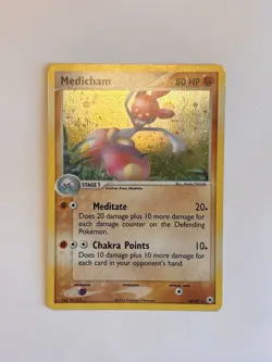 Medicham 10/101 Cosmos Holo Hidden Legends Pokemon TCG Card LP Double Swirl - Image 1