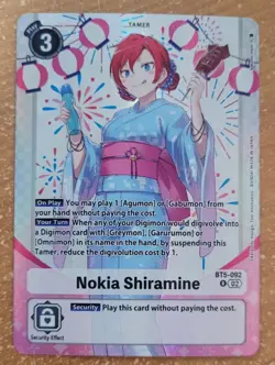 Digimon TCG BT5-092 R Nokia Shiramine (Premium Heroines Set 2) Card (Near Mint) - Image 1