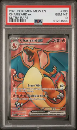 PSA 10 CHARIZARD ex 183/165 | 151 Full Art SR Graded Pokemon Card HK - Image 1