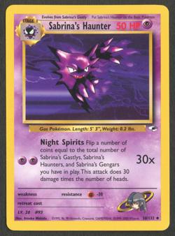 Pokemon TCG: Sabrina's Haunter 58/132 Gym Heros WoTC Uncommon NM - Image 1