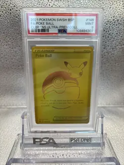 2021 POKEMON SWSH BLACK STAR PROMO #146 FULL ART/POKE BALL PSA 9 - Image 1