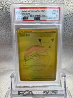 2021 POKEMON SWSH BLACK STAR PROMO #146 FULL ART/POKE BALL PSA 9 - Image 2