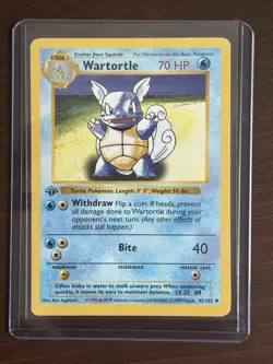 Pokemon TCG Base Set (Shadowless) 1st Edition Wartortle 042/102 Regular English - Image 1