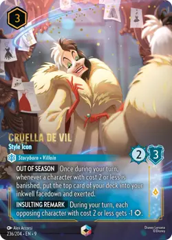Disney Lorcana | Cruella De Vil - Style Icon (Enchanted) | 236/204 | Fabled | NM - Image 1