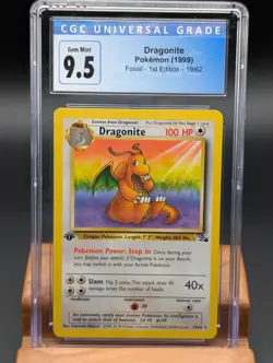 1999 Pokemon Fossil Dragonite #19 1st Edition CGC Gem Mint 9.5/10 - Image 1