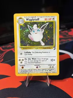 Pokemon Wigglytuff 80 HP Holo Rare 19/130 Base Set 2 TCG Card MP - Image 1