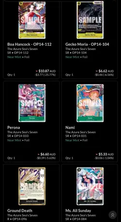 One Piece Card Game Complete Base Set OP14 The Azure Sea's Seven English - NM/LP - Image 4