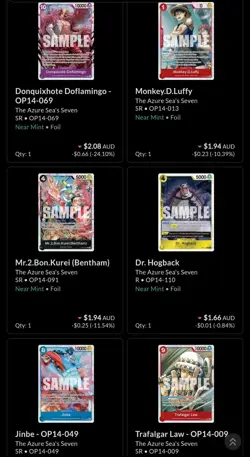 One Piece Card Game Complete Base Set OP14 The Azure Sea's Seven English - NM/LP - Image 5