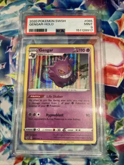 Pokemon Gengar Holo Rare TCG Card 85/202 Sword and Shield Base Set Psa 9 - Image 1