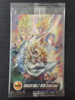 No.421 Son Goku/Vegeta/Trunks 3D Dragon Ball Wafer Card Morinaga JP Sealed - Image 1