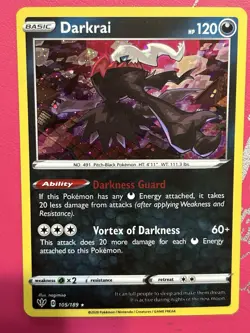 Darkrai 105/189 Cosmo Holo Holo Rare Darkness Ablaze Pokemon Near Mint - Image 1