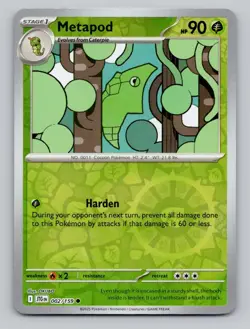 Reverse Holo Metapod 002/159 Common Journey Together Pokemon - Image 1