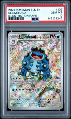 Seismitoad #105/086 - 2025 Pokemon SV: Black Bolt - GEM Mint PSA 10 - Image 1