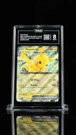 Pikachu ex 028/131 Prismatic Evolutions Holo Pokemon TCG Double Rare TAG 8 - Image 1