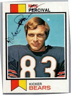 1973 -Mac Percival- Topps Autograph/Signed/Auto Football Card #512 Bears - Image 1
