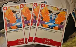 4x One Piece Card Game Brook OP01-022 UC - Playset - English - NM - Image 1