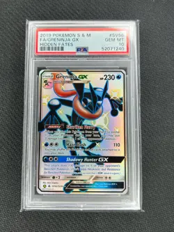 2019 Pokemon Sun & Moon Hidden Fates Greninja GX FA SV56/SV94 PSA Gem Mint 10 - Image 1