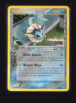 2005 Pokemon EX Delta Species Vaporeon Reverse Holo Foil Rare 18/113 Stamped - Image 1
