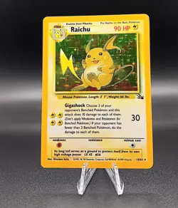Pokemon TCG Raichu Holo Rare Card 14/62 Fossil Unlimited - Image 1