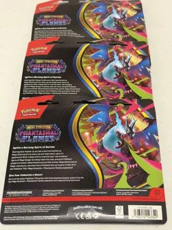 (3) PHANTASMAL FLAMES SEALED ‘3 Pack Blister Lot’~POKEMON Card Game ~Charizard - Image 2