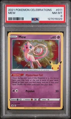 Mew Holo 2021 Pokemon Celebrations #011/025 PSA 8 Near Mint-Mint - Image 1