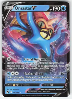 Omastar V 35/195 Pokemon TCG SWSH12: Silver Tempest NM - Image 1