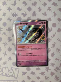 Mimikyu 160/091 Pokemon TCG Paldean Fates Shiny Rare Holo - Image 1