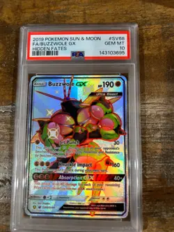 POKEMON 2019 Sun Moon Hidden Fates Full Art BUZZWOLE #SV68 PSA 10 Gem Mint - Image 1