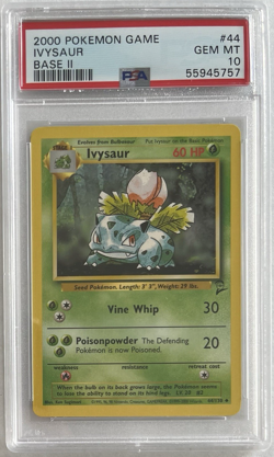 Ivysaur 2000 Pokemon Game #44 Base II PSA 10 GEM MINT - Image 1