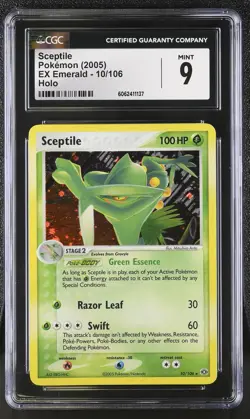 CGC 9 MINT Sceptile 2005 EX Emerald 10/106 Holo Pokemon Card psa - Image 1