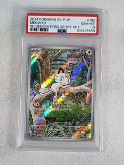 Meowth 192/SV-P PSA 10 GEM MT Starter Deck Generations Japanese Promo Pokemon - Image 1