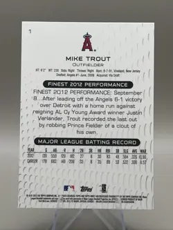2013 Topps Finest #1 Mike Trout ~ Angels - Image 2