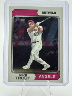 Vintage 2023 Topps Heritage Chrome Mike Trout #5 /999 Los Angeles Angels MLB - Image 1