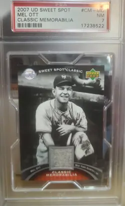 2007 Upper Deck Sweet Spot Classic Memorabilia Mel Ott #CM-MO PSA 7 NY Giants - Image 1