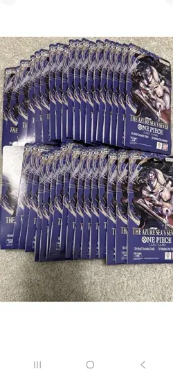 One Piece Op-14 Sleeved Booster Pack The Azure Sea’s Seven **LOT OF 40 PACKS!🔥 - Image 1