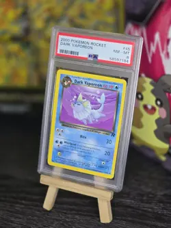 Pokemon PSA 8 MINT 2000 Dark Vaporeon Team Rocket Card VINTAGE! FREE SHIPPING! - Image 1