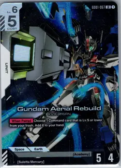Gundam Aerial Rebuild GD01-067 LR Newtype Rising - Gundam Card Game - NM - Image 1