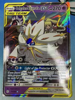 Solgaleo & Lunala GX 75/236 Cosmic Eclipse Alternate Art Pokemon Card - Image 1