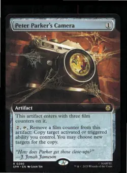 Peter Parkers Camera Extended Art 280 Marvels Spider-Man Magic: The Gathering NM - Image 1