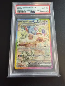 Pokemon 2025 Prismatic Evolutions Eevee EX #167/131 Sir PSA 10 Gem Mint - Image 1