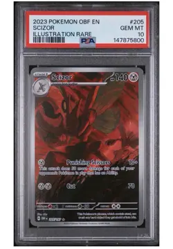 Scizor Pokemon TCG Sv03: Obsidian Flames Holo Illustration Rare Card PSA 10 - Image 1