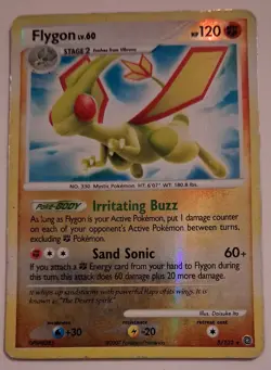 2007 FLYGON #5/132 POKEMON SECRET WONDERS REVERSE HOLO FOIL RARE - Image 1