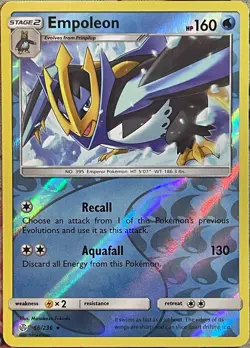 Empoleon Reverse Holo Rare - 56/236 - Cosmic Eclipse Pokemon 2019 - Image 1
